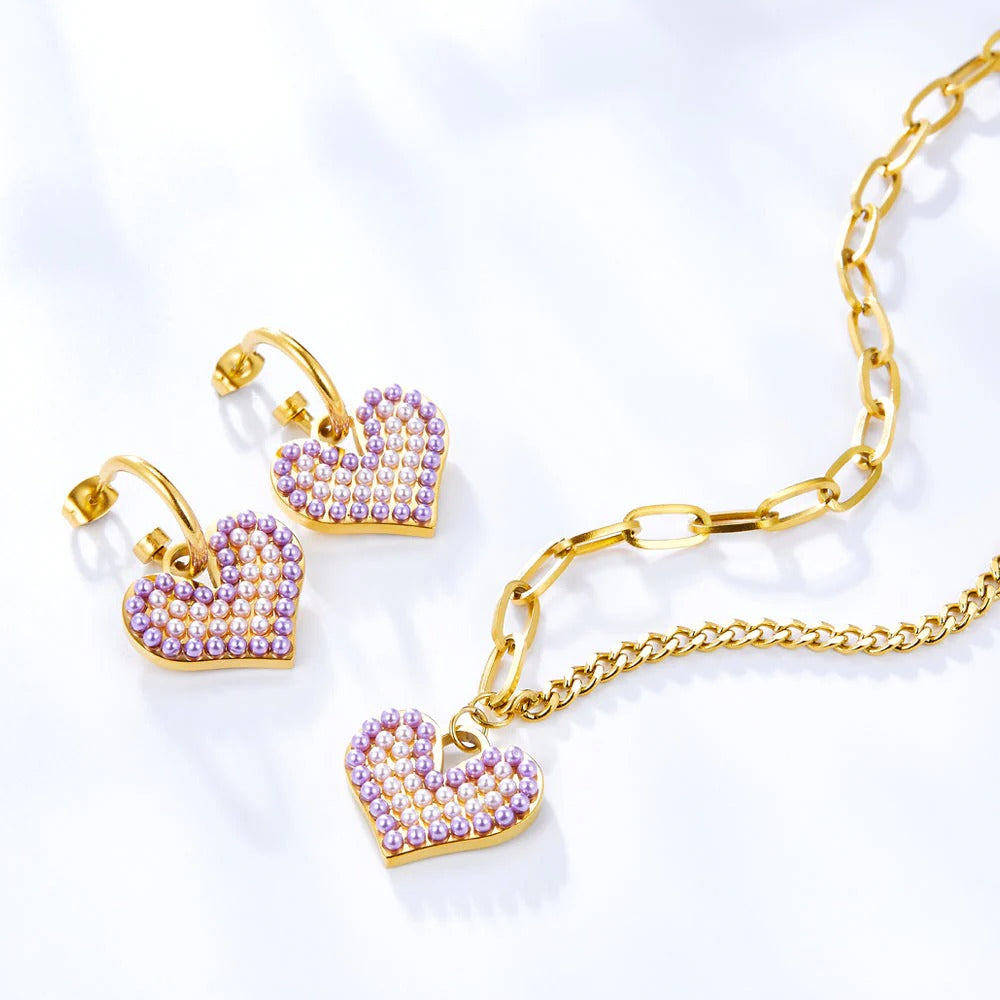 Avery Pink Pearls Heart Set | Buy Set or Individual
