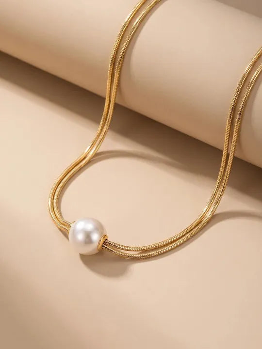 Boudica Big Pearl Necklace | Waterproof 18k Gold
