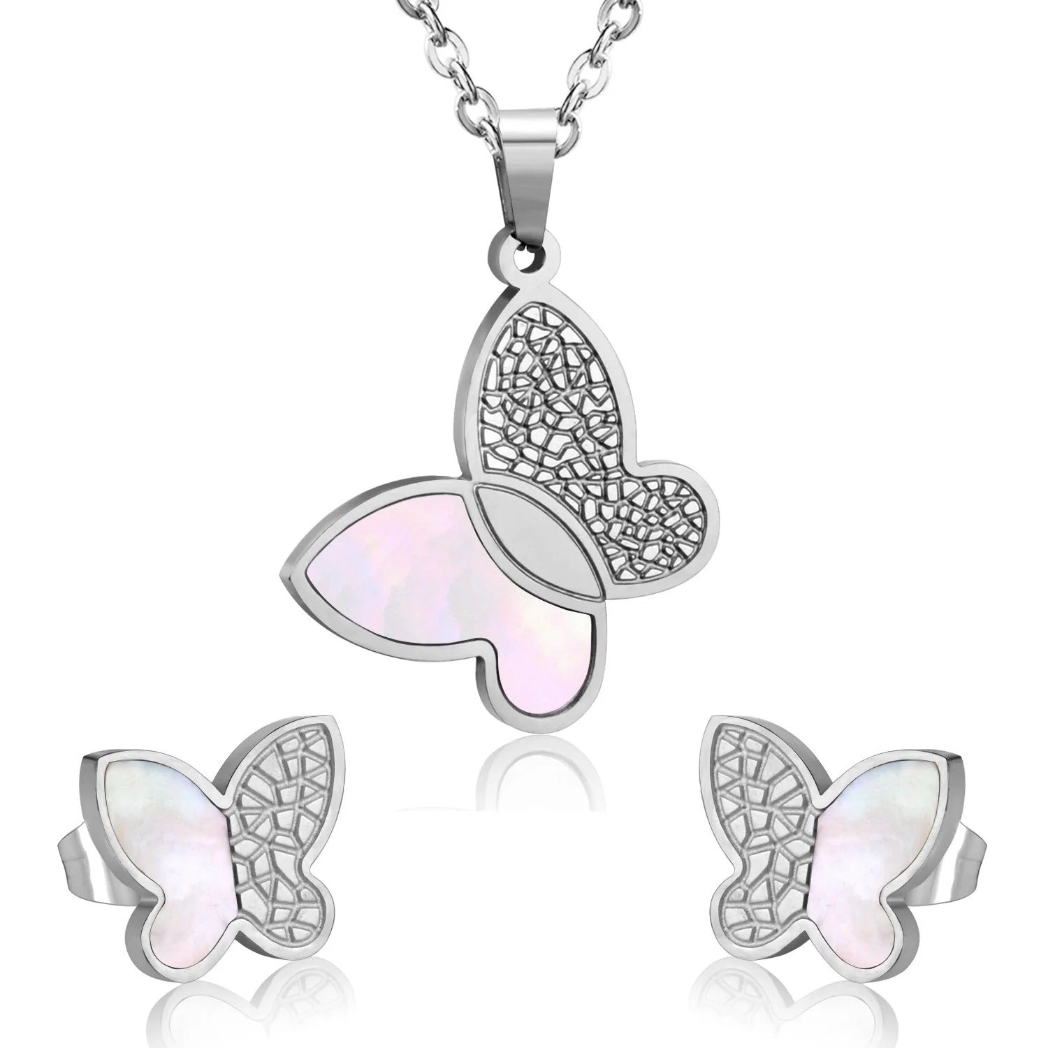 Minnie Lustrous Pearl Inlay Butterfly Set | Buy Set or Individual