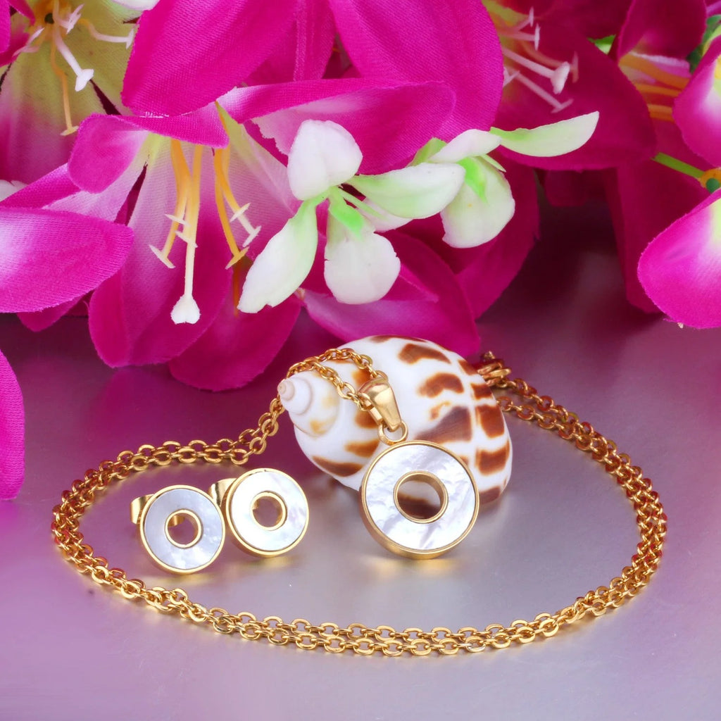 Mira Lustrous Pearl Inlay Halo Set | Buy Set or Individual