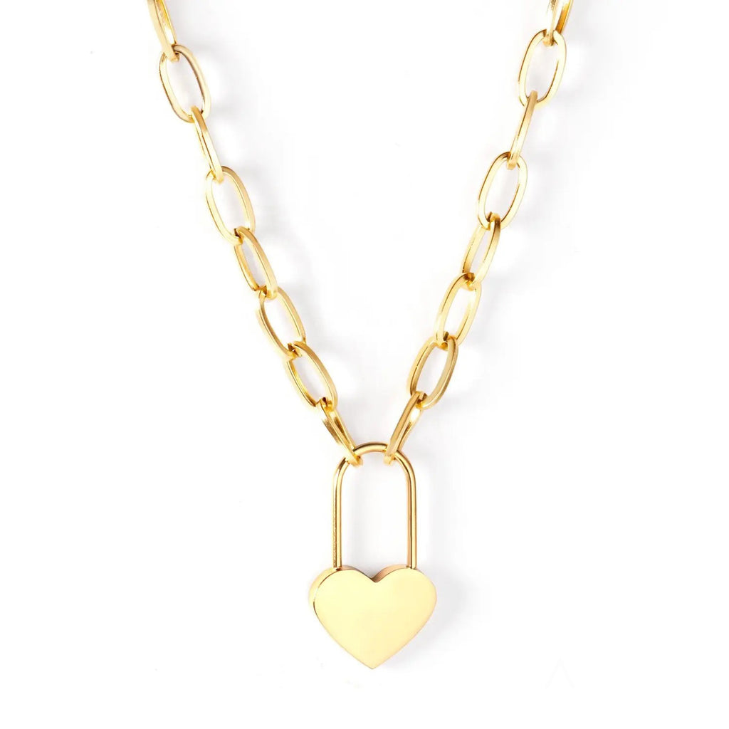 Evelyn Love Lock Necklace | Waterproof 18k Gold & Silver