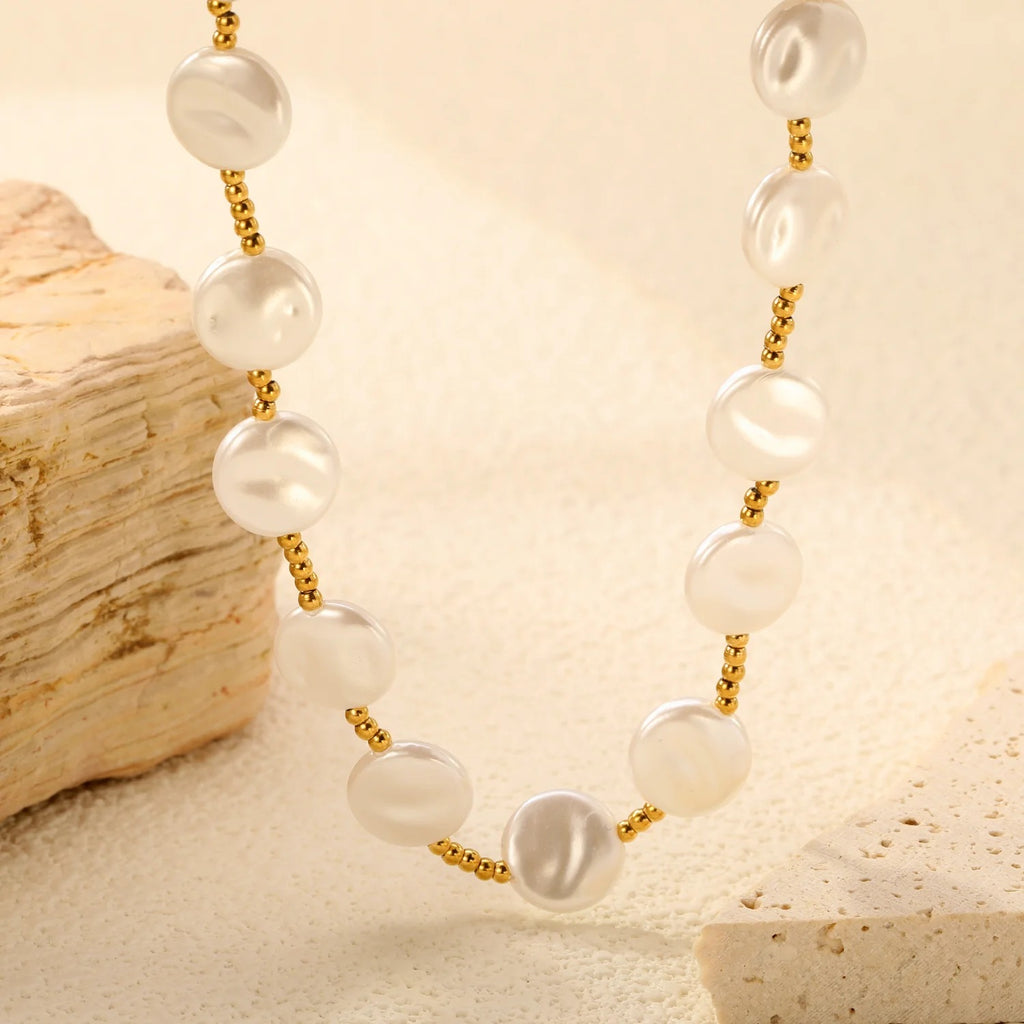 Dorothy Pearl Station Necklace | Waterproof 18k Gold & Silver