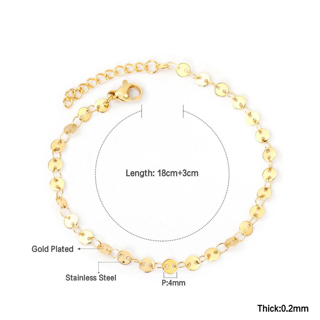 Hollis Disc Chain Bracelet | Waterproof Waterproof 18k Gold & Silver