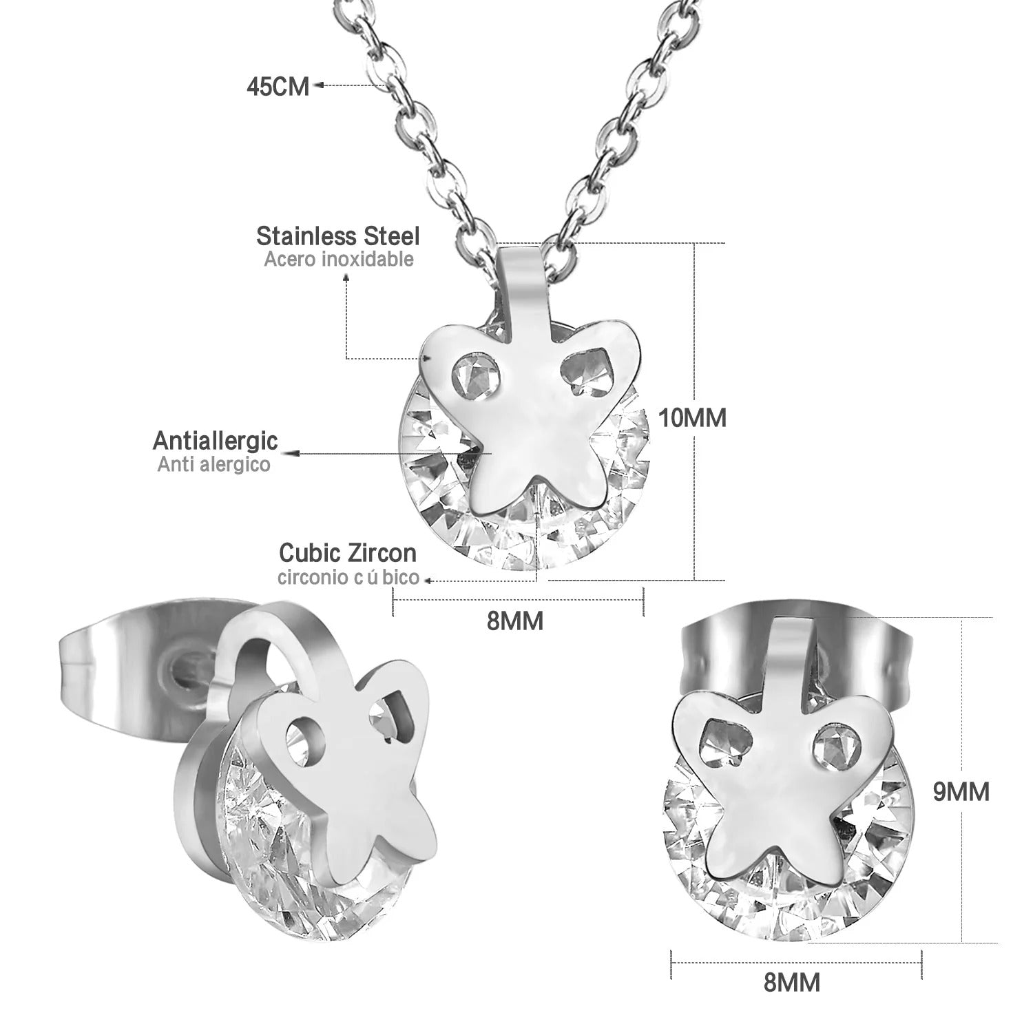 Novea Crystal-Backed Butterfly Set | Buy Set or Individual