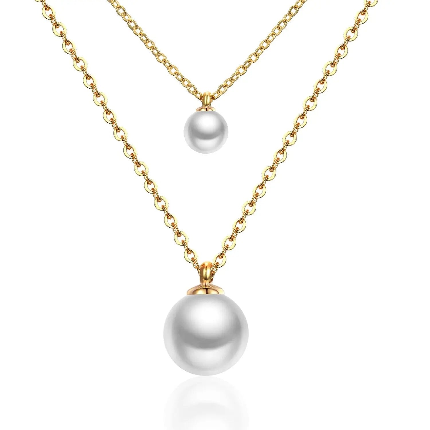 Florence Double Pearl Necklace | Waterproof 18k Gold