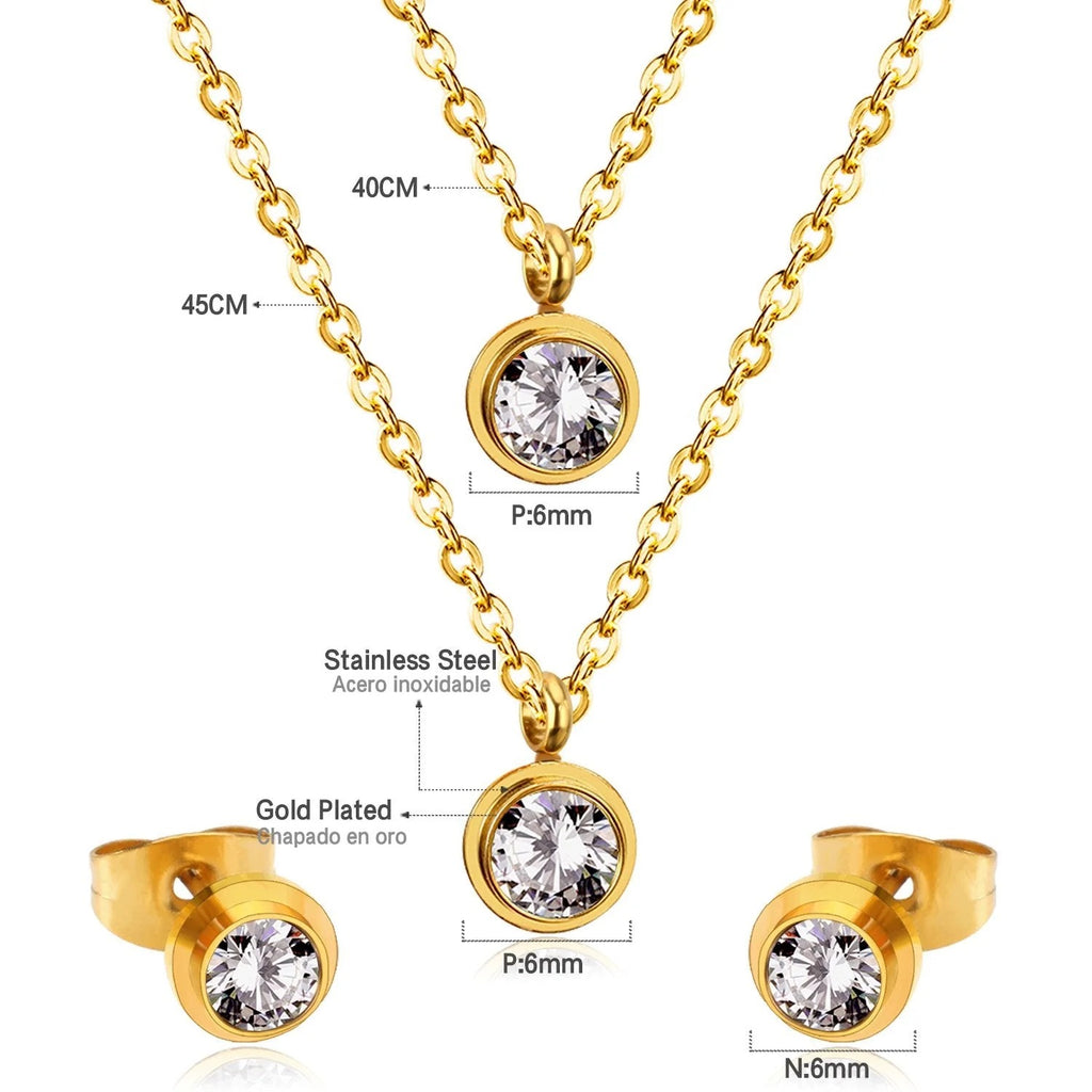 Kalia Dual-Drop Brilliant Bezel Layered Set| Buy Set or Individual