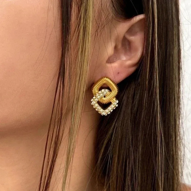 Aria Cross Pearl Stud Earrings | Waterproof 18k Gold