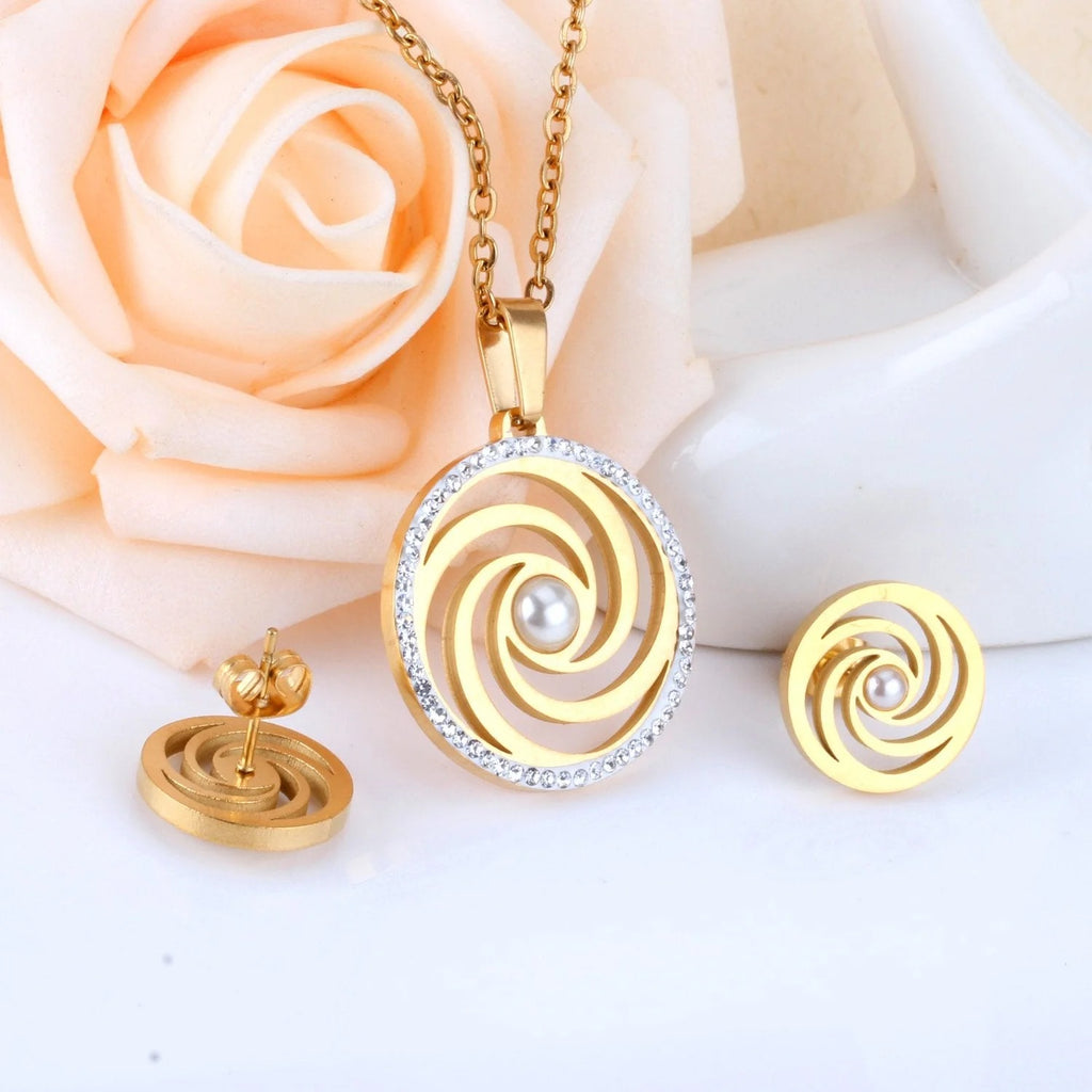 Eleanor Crystal Swirl Statement Set| Buy Set or Individual