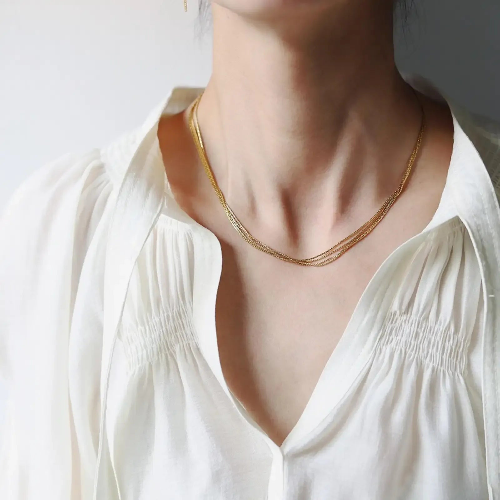 Cosima Multilayer Chain Necklace | Waterproof 18k Gold