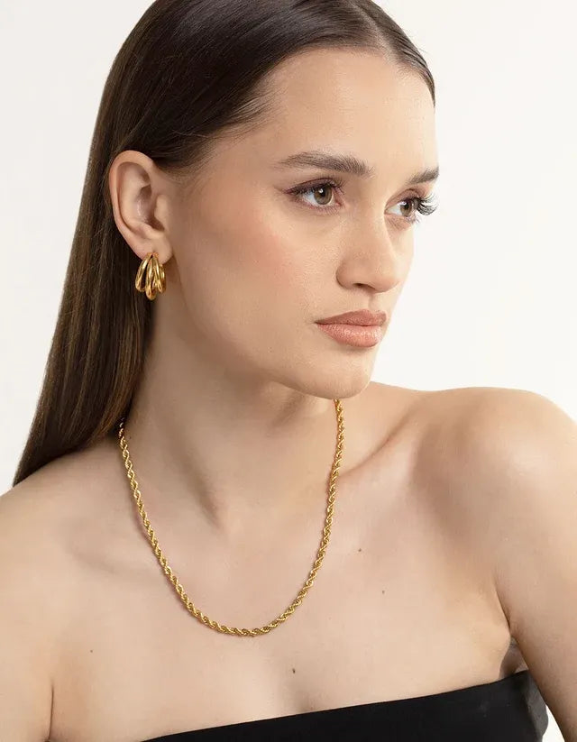 Blair Triple Hoop Earrings | Waterproof 18k Gold