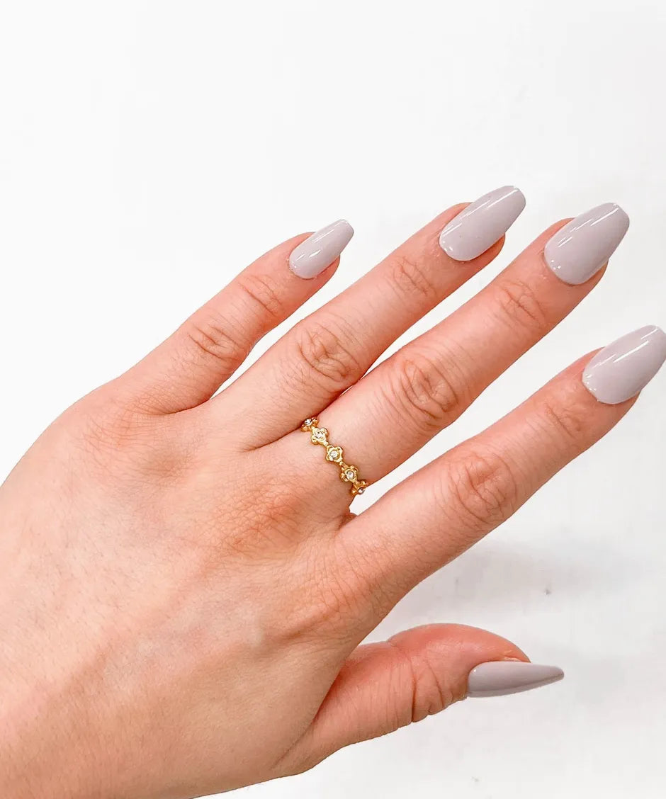 Azura Crystal Open Ring | Waterproof 18k Gold