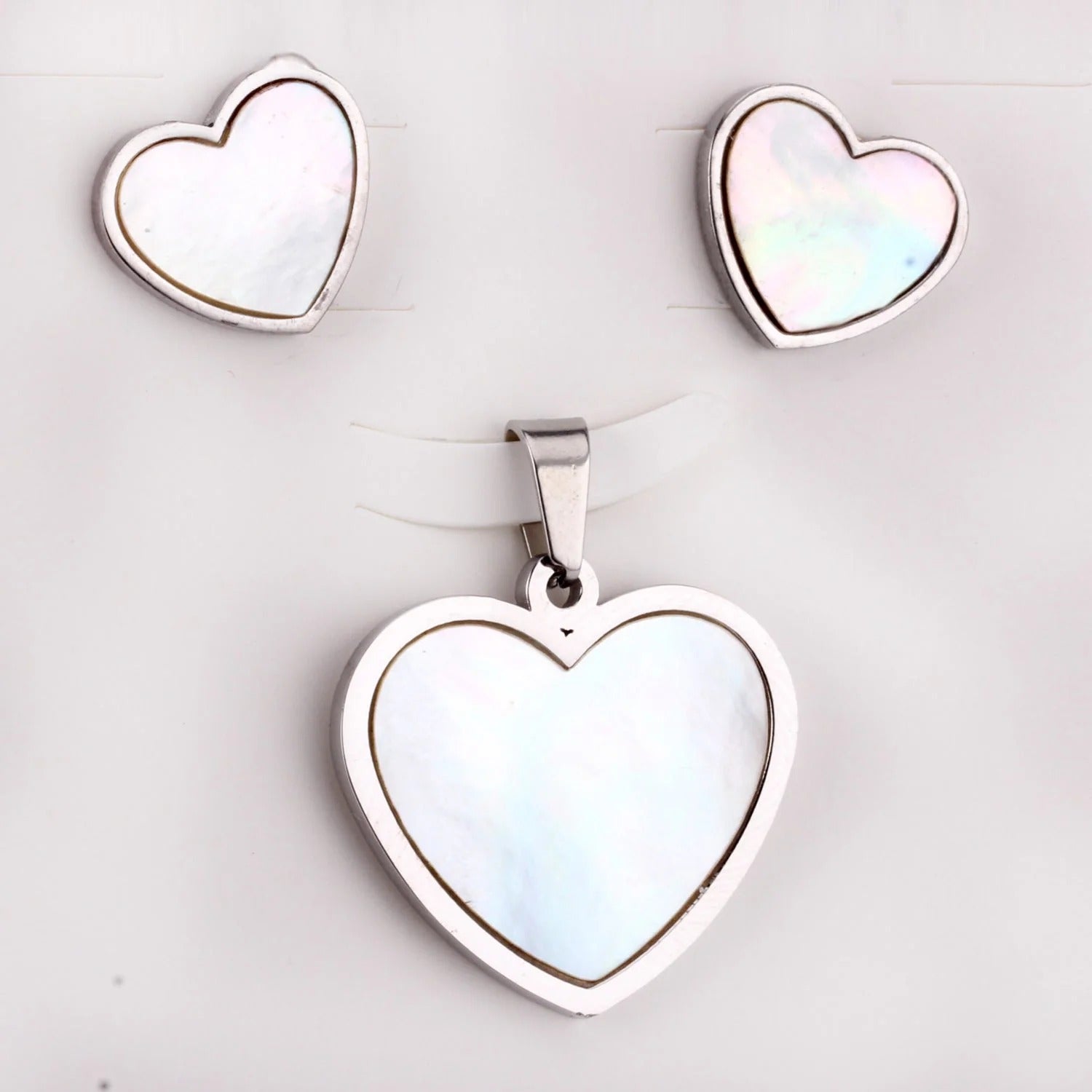 Morgan Radiant Pearl Inlay Love Heart Set | Buy Set or Individual