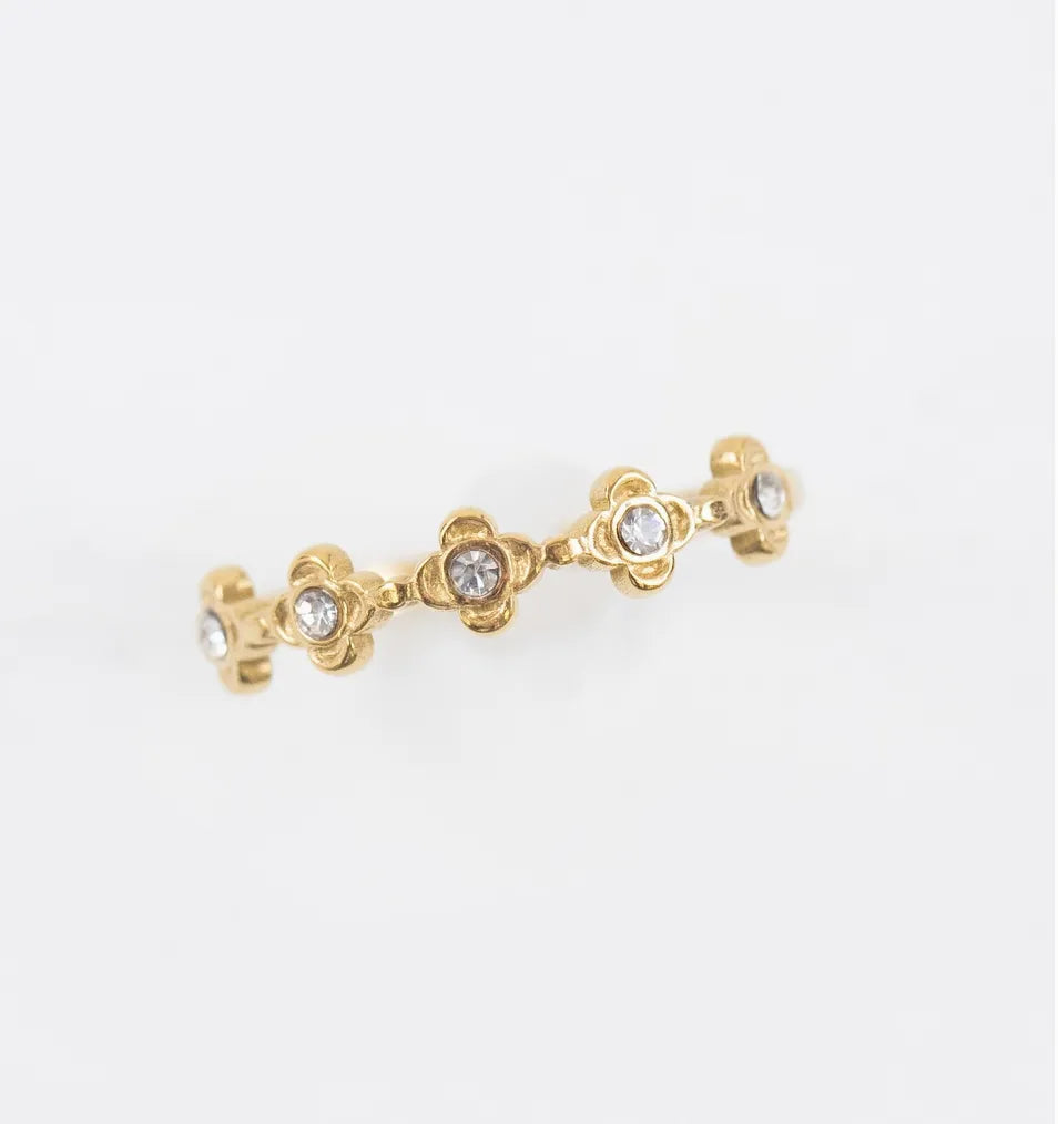 Azura Crystal Open Ring | Waterproof 18k Gold