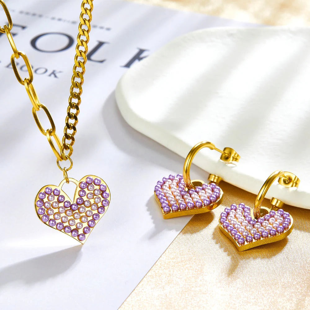 Avery Pink Pearls Heart Set | Buy Set or Individual