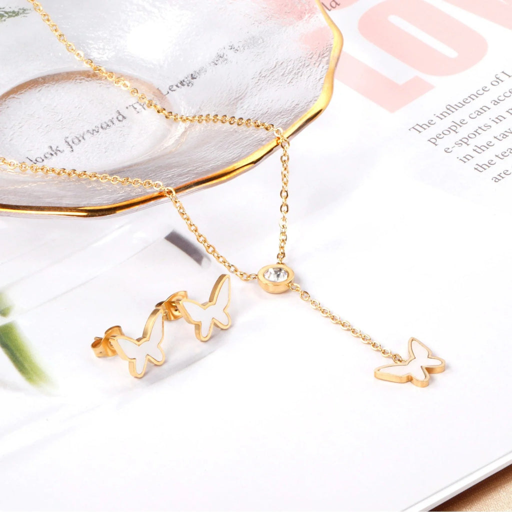 Wren Butterfly Drop Set with CZ Accent | Buy Set or Individual