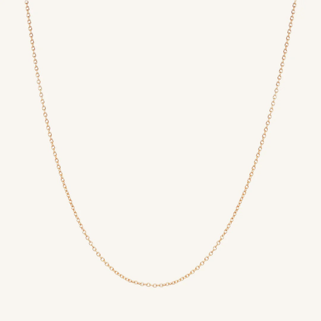 Aisling 1mm Dainty Cable Chain	Necklace 45+5cm