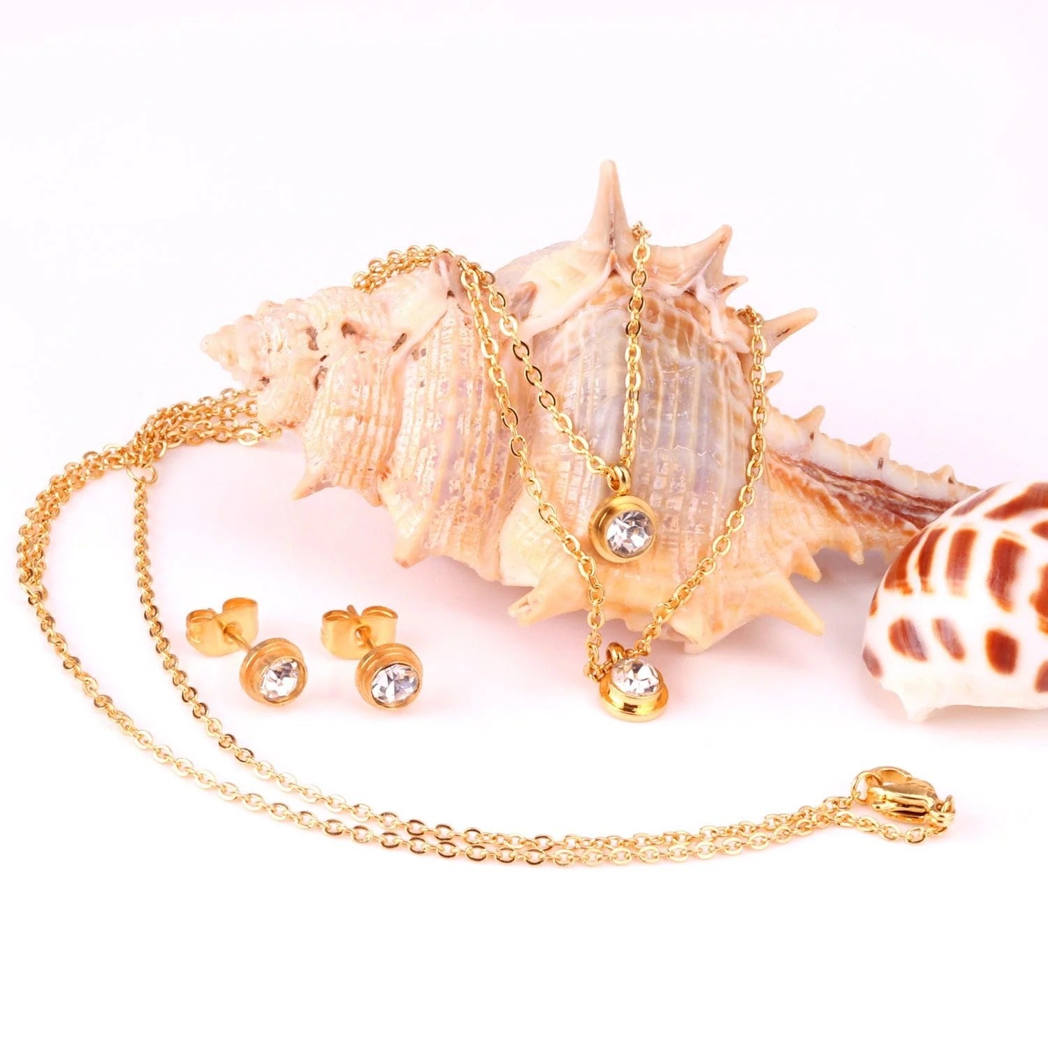 Kalia Dual-Drop Brilliant Bezel Layered Set| Buy Set or Individual