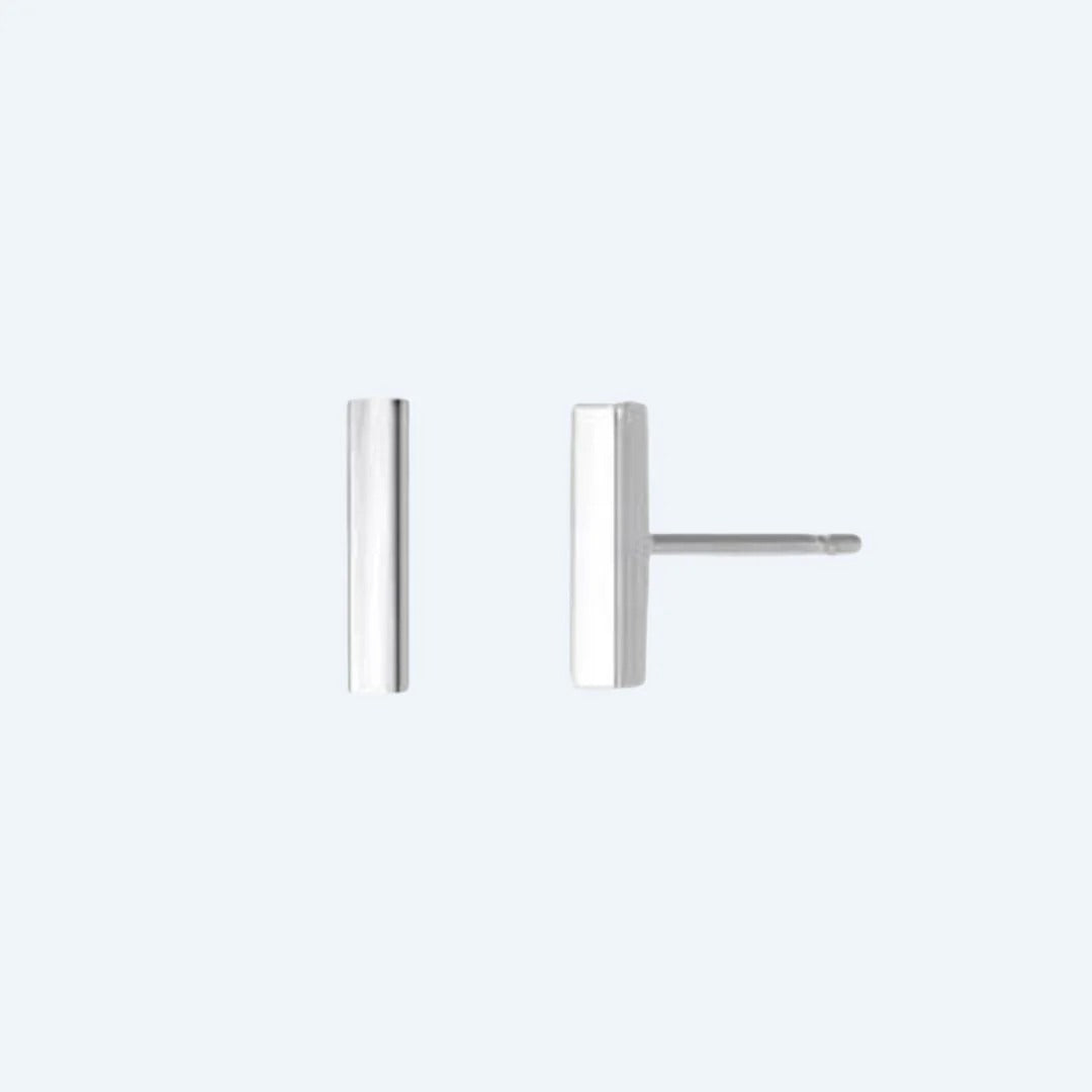 Arlo Long Bar Studs | Waterproof Steel Silver