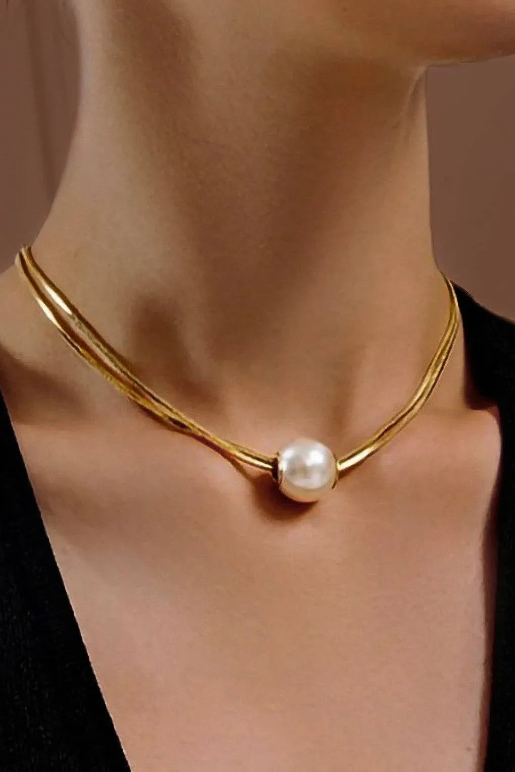 Boudica Big Pearl Necklace | Waterproof 18k Gold