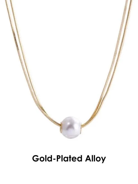 Boudica Big Pearl Necklace | Waterproof 18k Gold