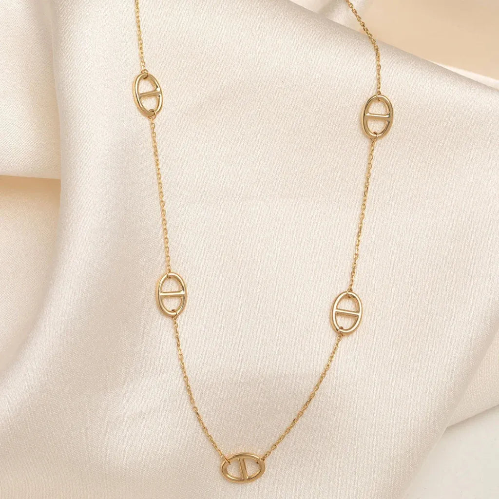 Atalanta H-Chain Necklace | Waterproof 18k Gold & Silver