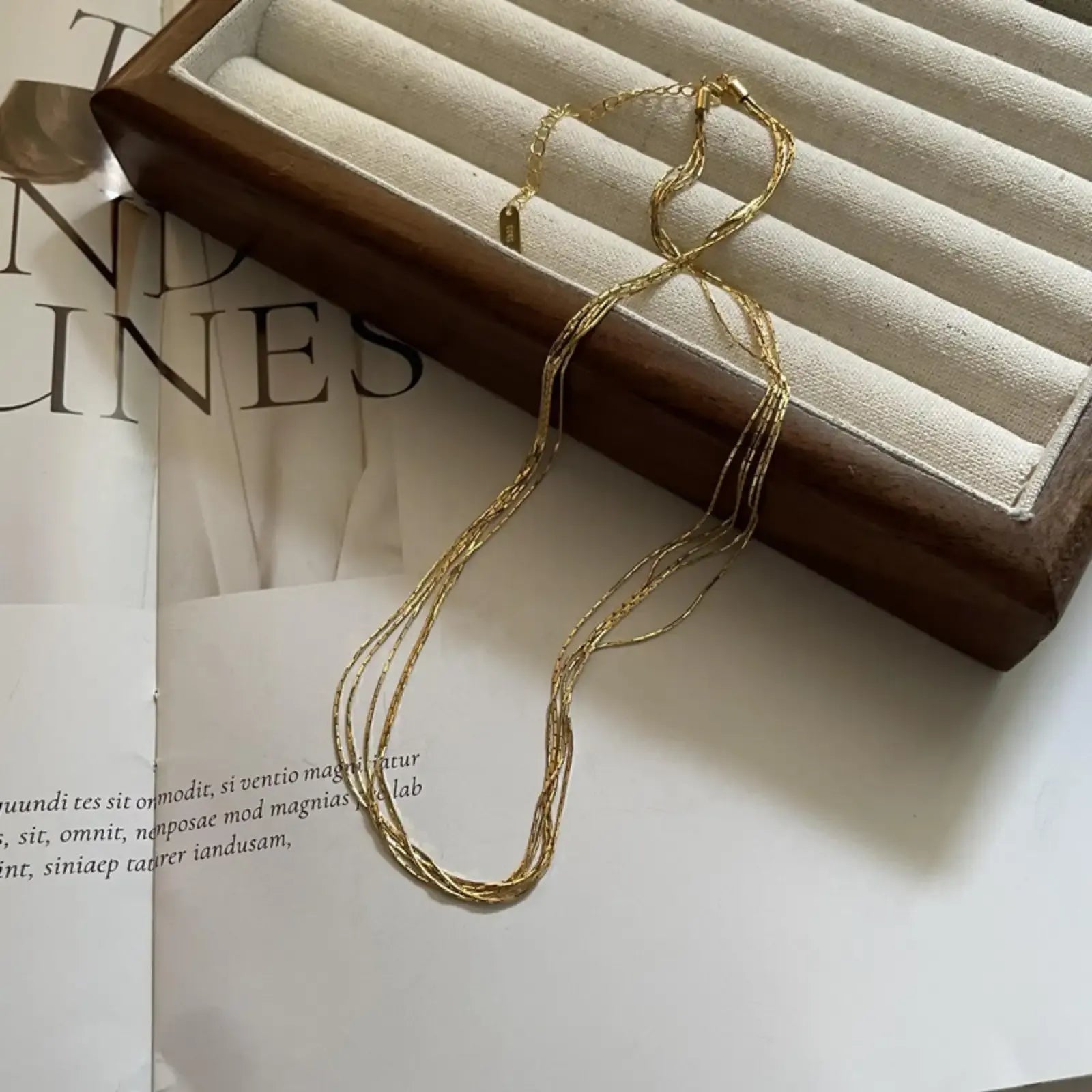 Cosima Multilayer Chain Necklace | Waterproof 18k Gold