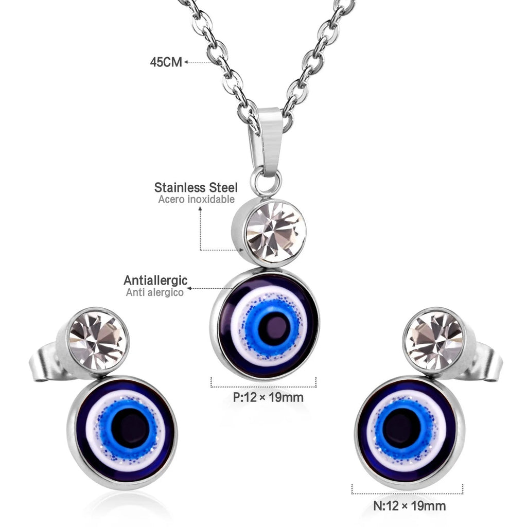 Greta Tiered Nazar & Crystal Solitaire Set | Buy Set or Individual