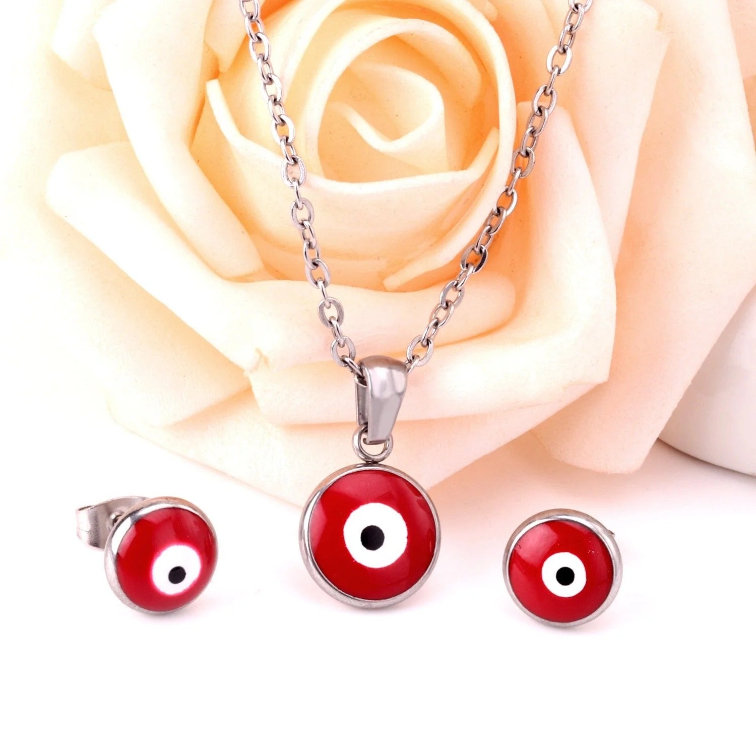 Coral Vivid Red Evil Eye Protection Set | Buy Set or Individual