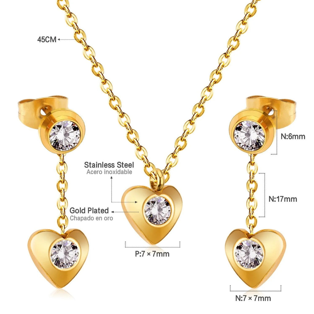 Gracie Staggered Heart Drop Set | Buy Set or Individual