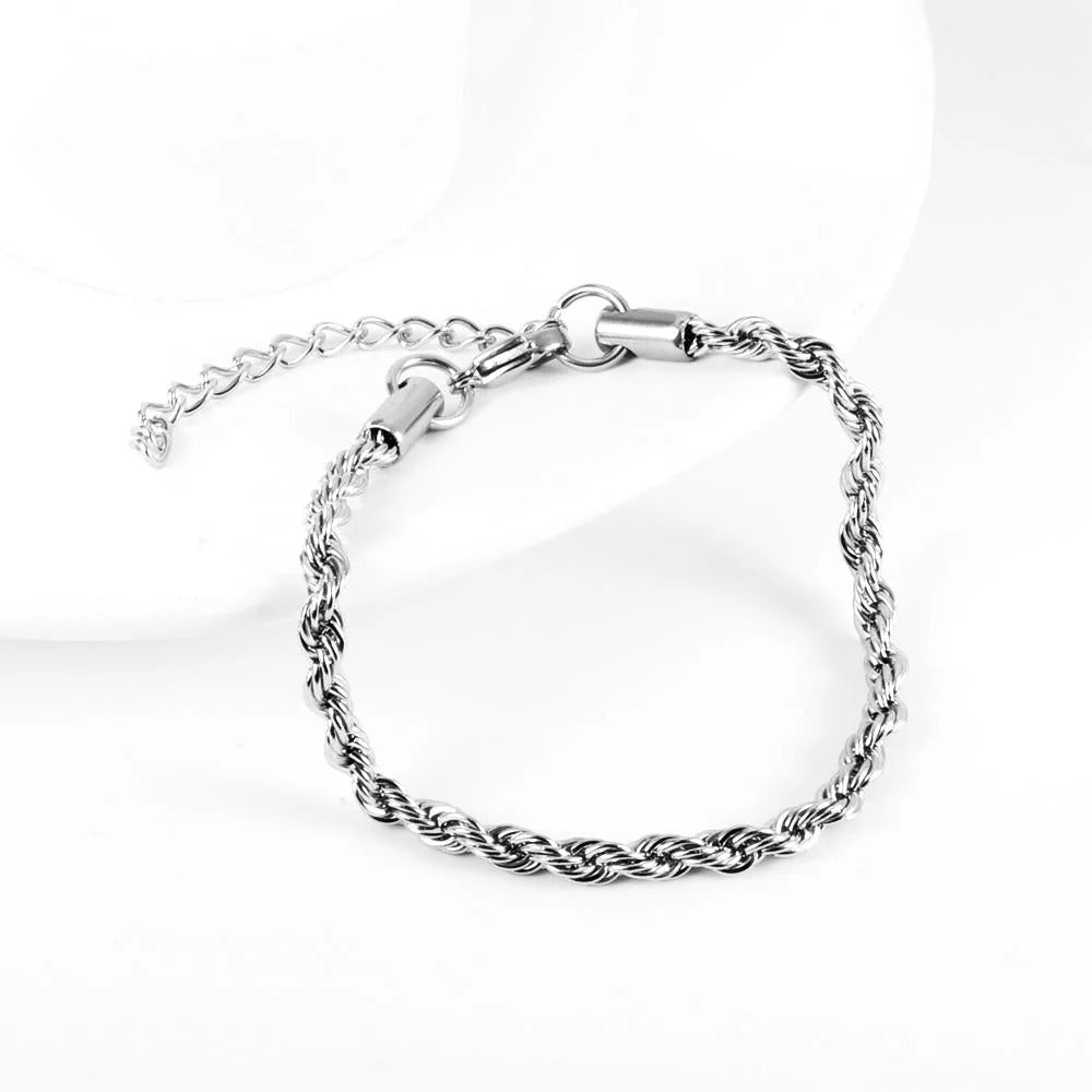 Giselle Twisted Chain Bracelet | Waterproof Silver Steel
