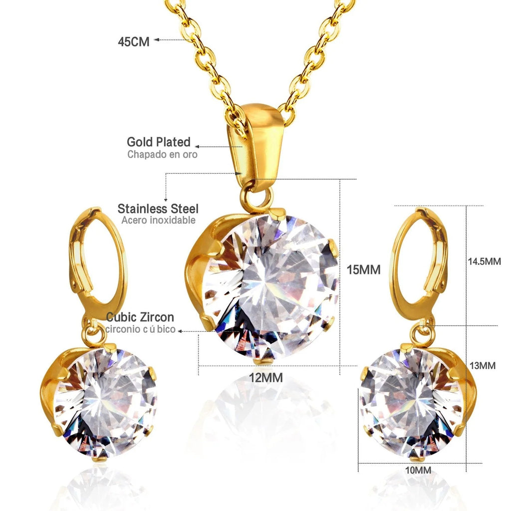 Aelena CZ Brilliant Solitaire Set | Buy Set or Individual