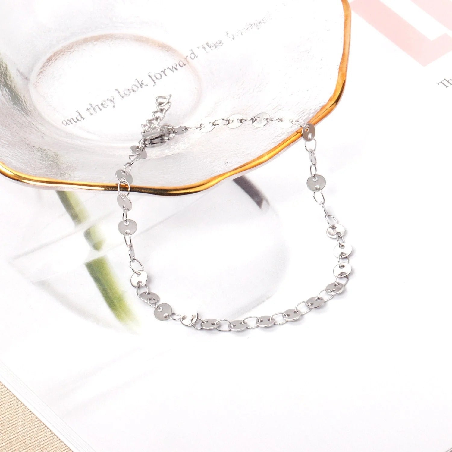 Hollis Disc Chain Bracelet | Waterproof Waterproof 18k Gold & Silver