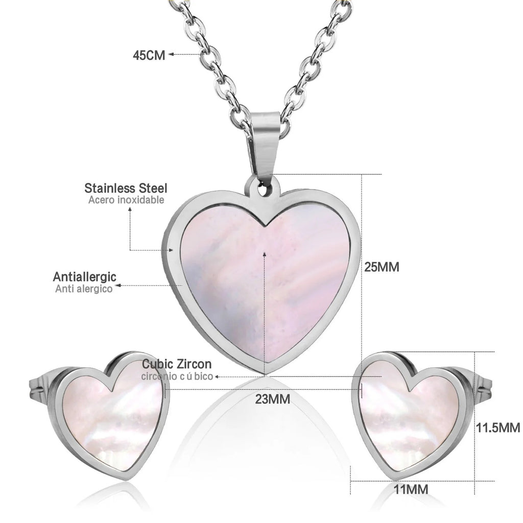 Morgan Radiant Pearl Inlay Love Heart Set | Buy Set or Individual