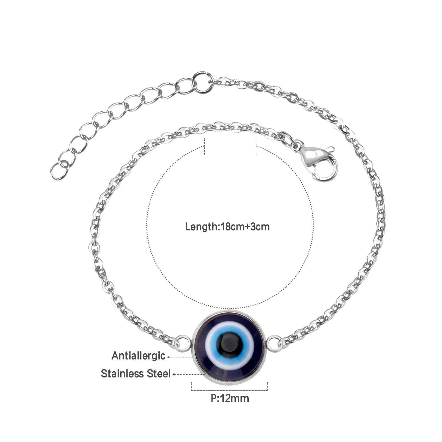 Blossom Evil Eye Bracelet | Waterproof 18k Gold & Silver