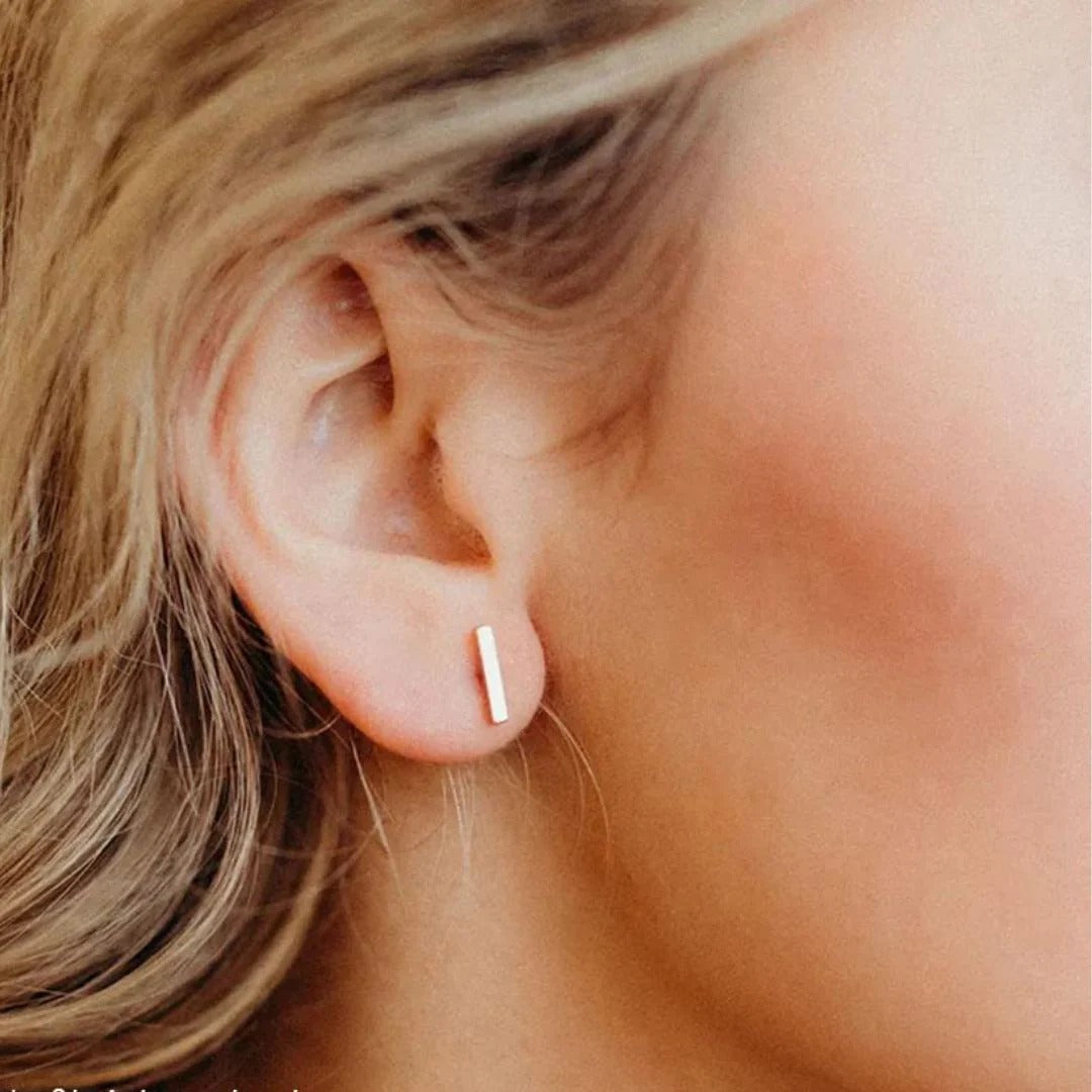 Arlo Long Bar Studs | Waterproof Steel Silver
