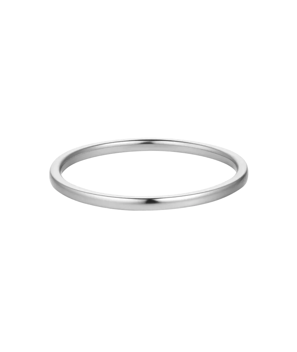Doti Plain Thin 1MM Band Ring | Waterproof Silver