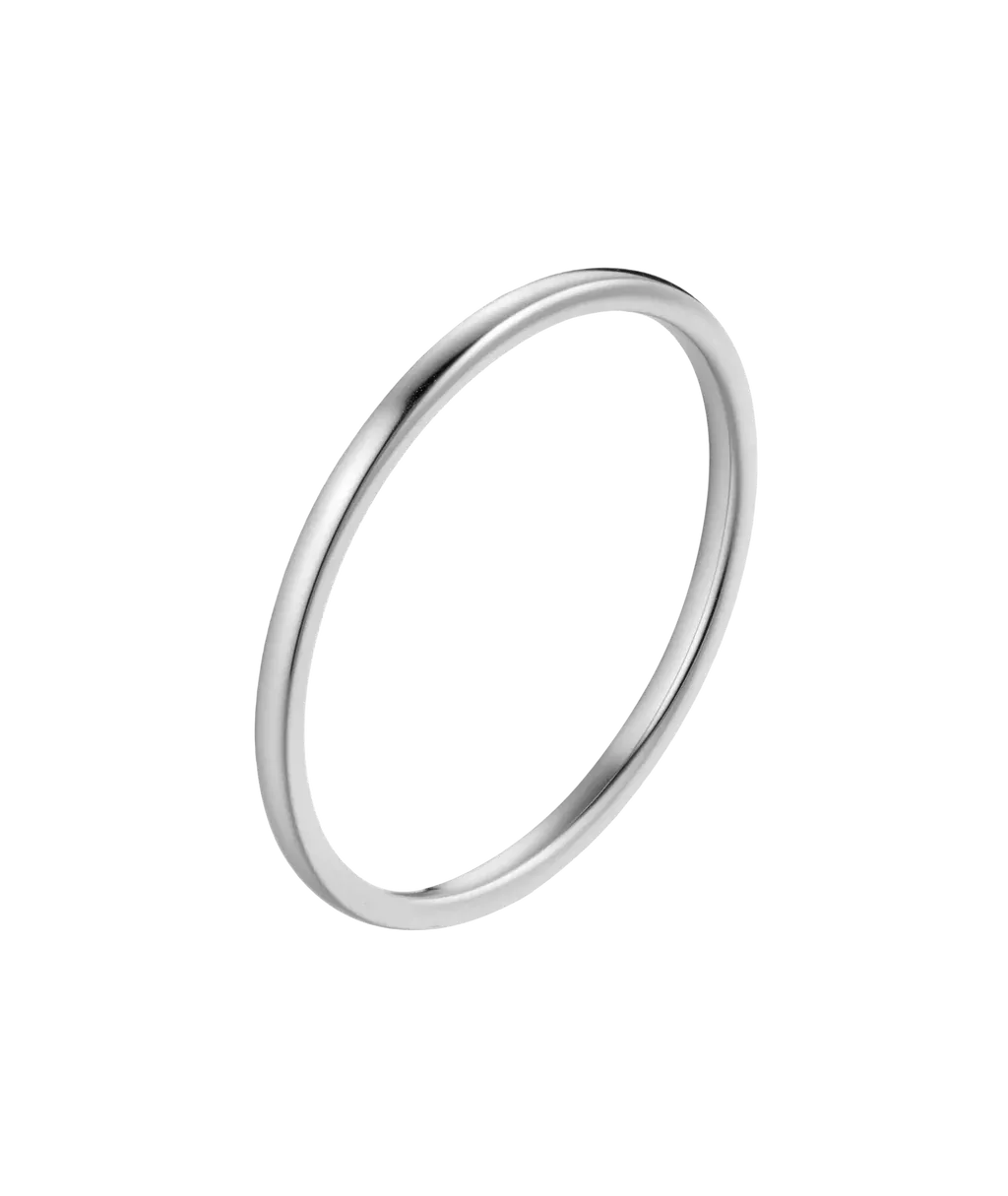 Doti Plain Thin 1MM Band Ring | Waterproof Silver
