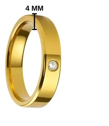 Esha Single Stone 4MM Band Ring | Waterproof 18k Gold