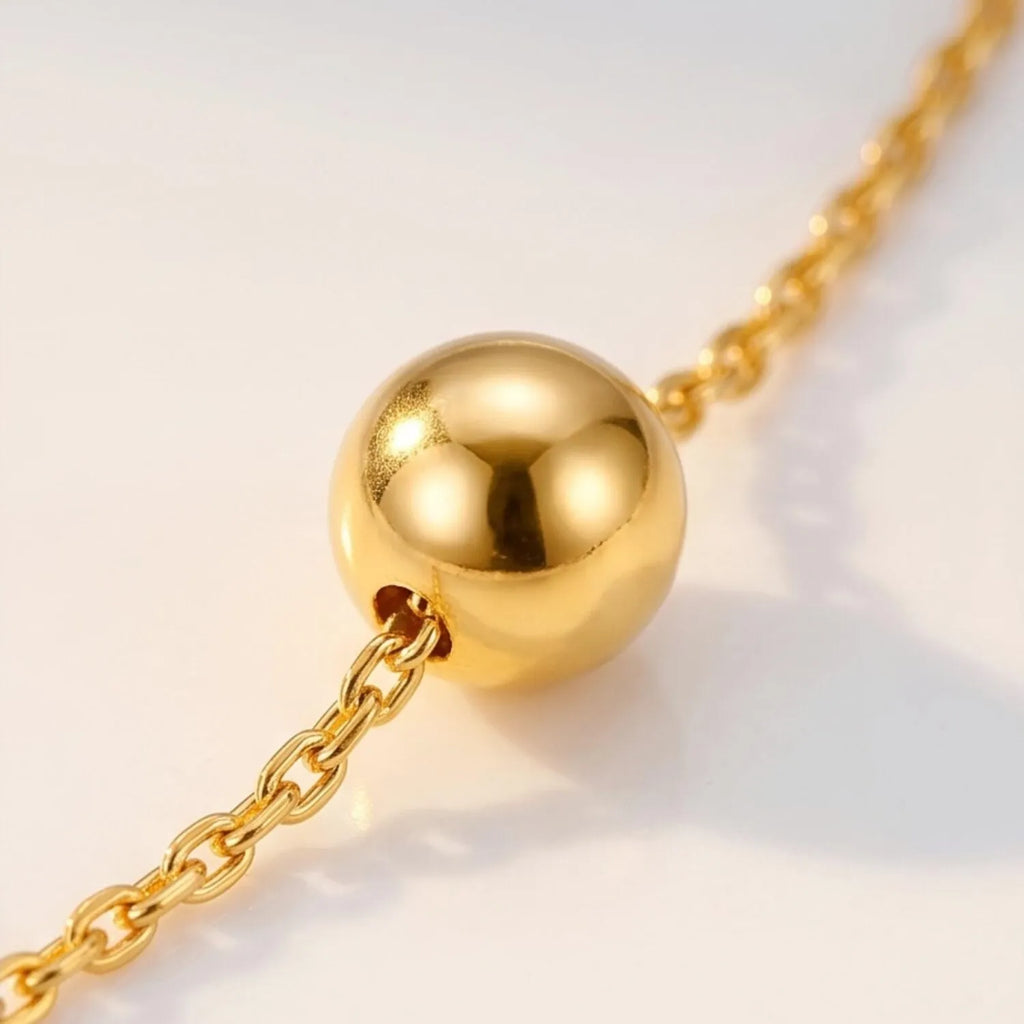 Balth Beaded Chain Necklace | Waterproof 18k Gold