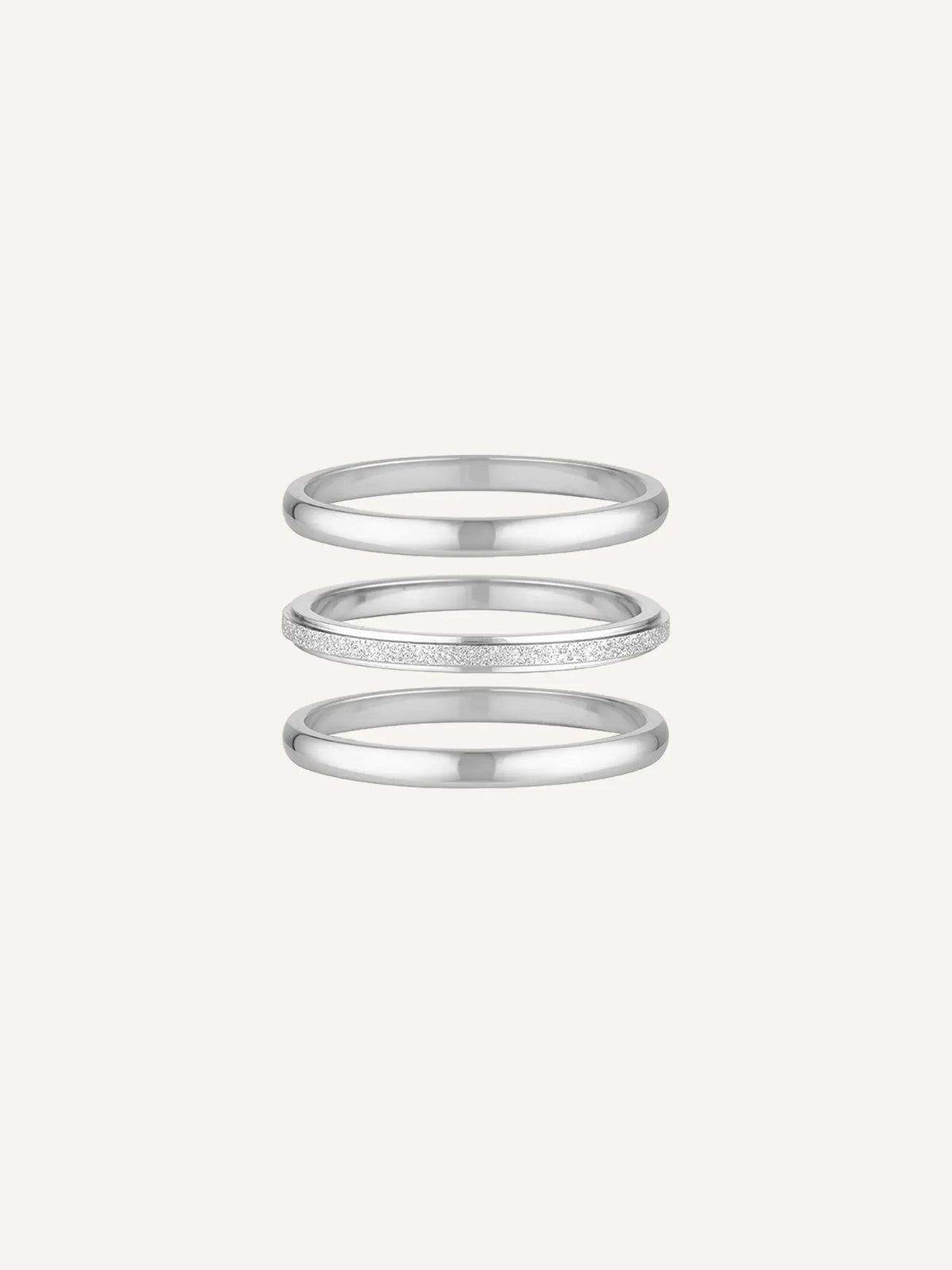 Anya 2MM Band Ring Set | Waterproof Silver
