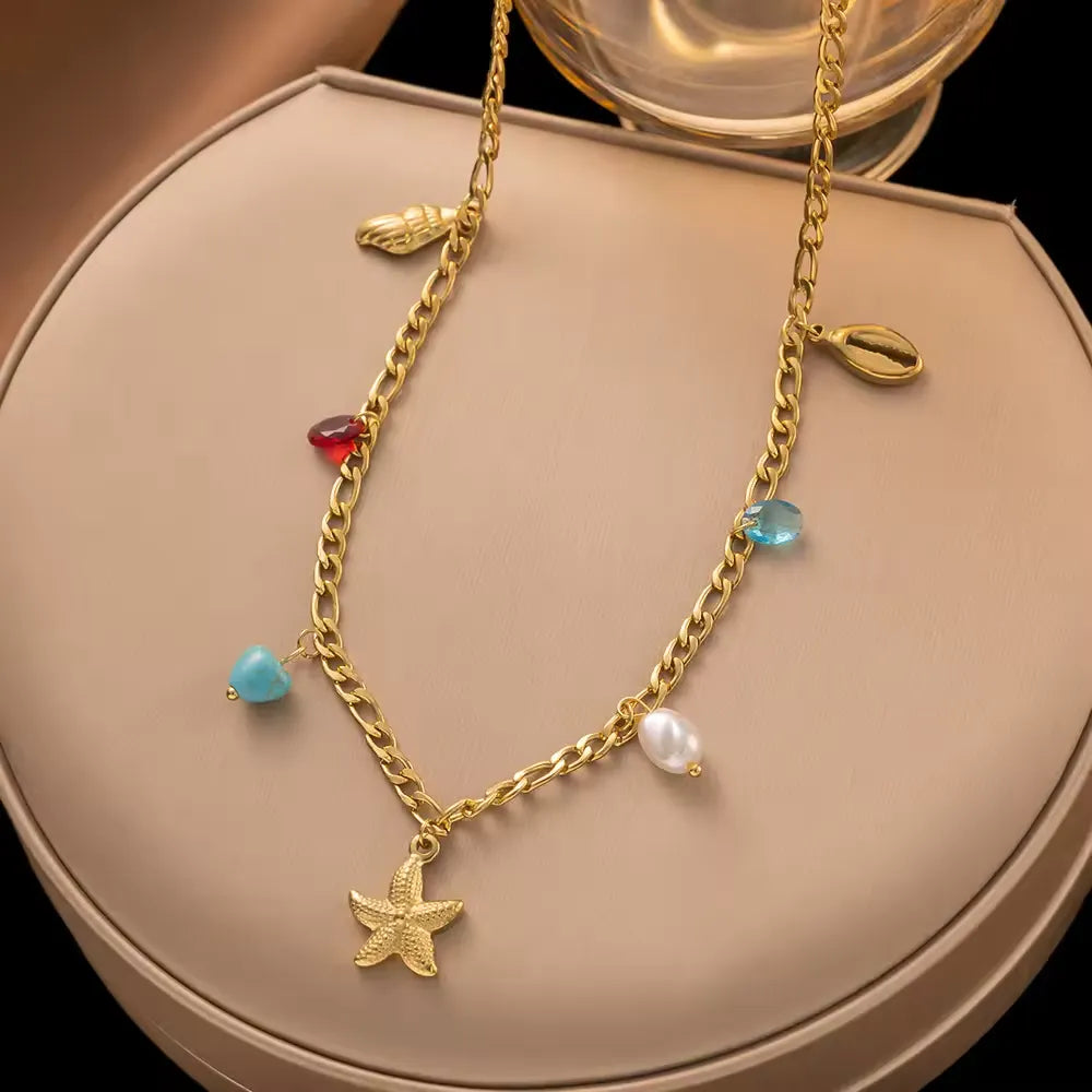Amabel Ocean Inspired Necklace | Waterproof 18k Gold