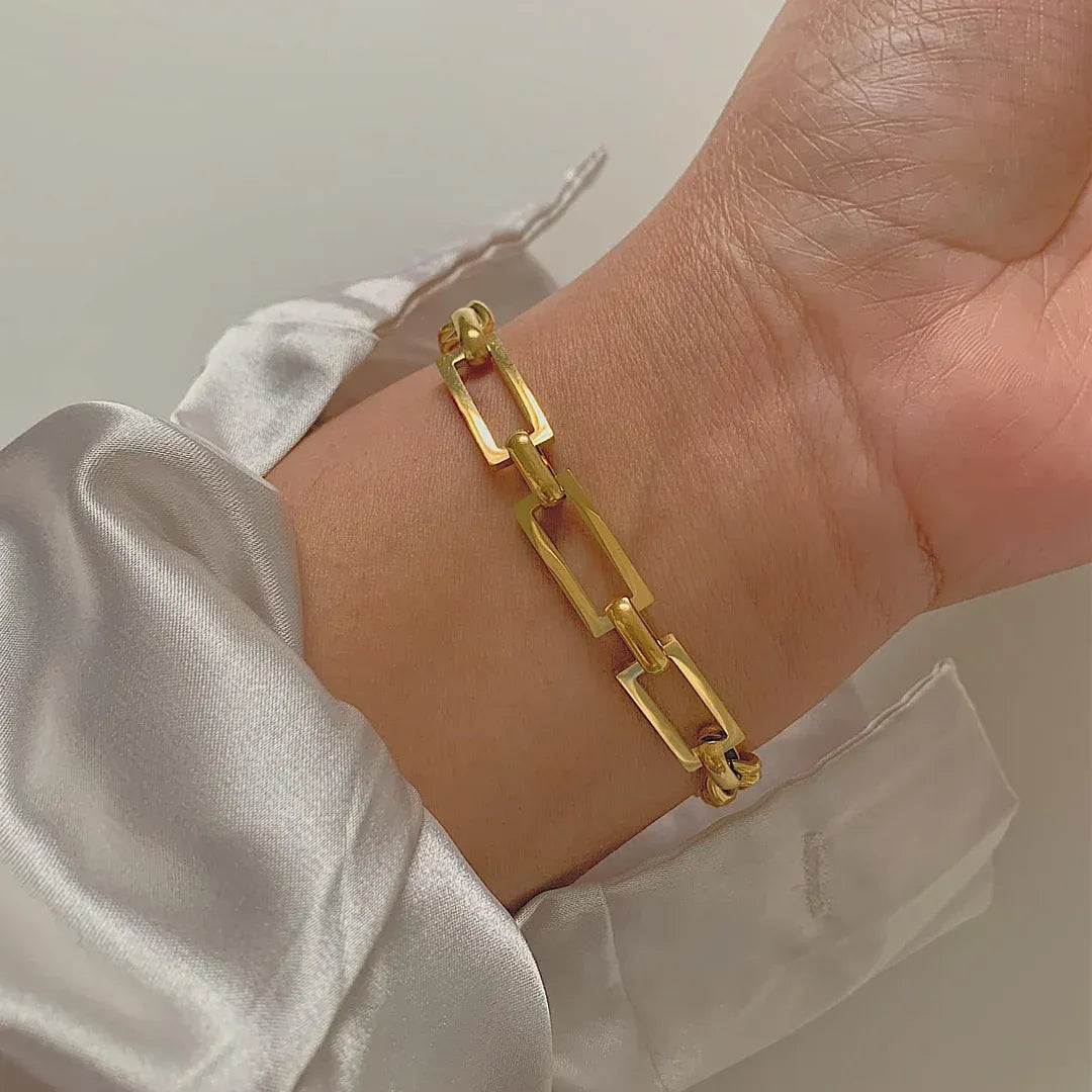 Evara Mixed Link Chain Bracelet | Waterproof 18k Gold