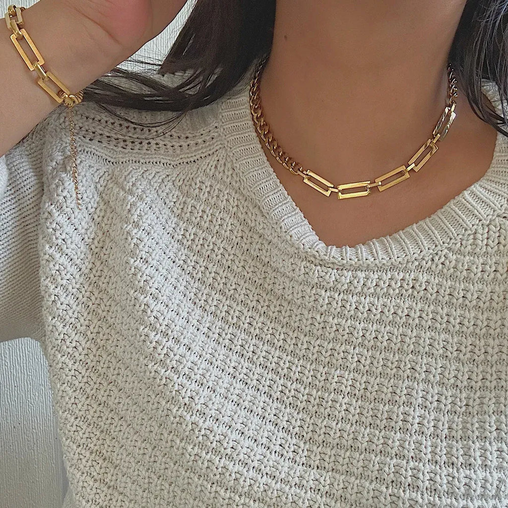 Evara Mixed Link Chain Bracelet | Waterproof 18k Gold