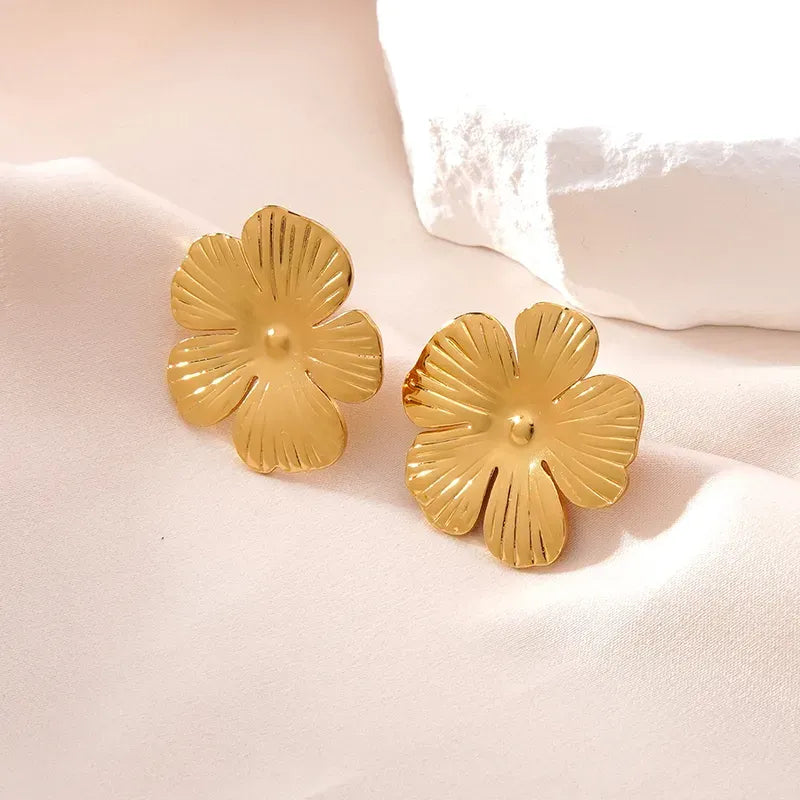 Calypso Flower Stud Earrings | Waterproof 18k Gold