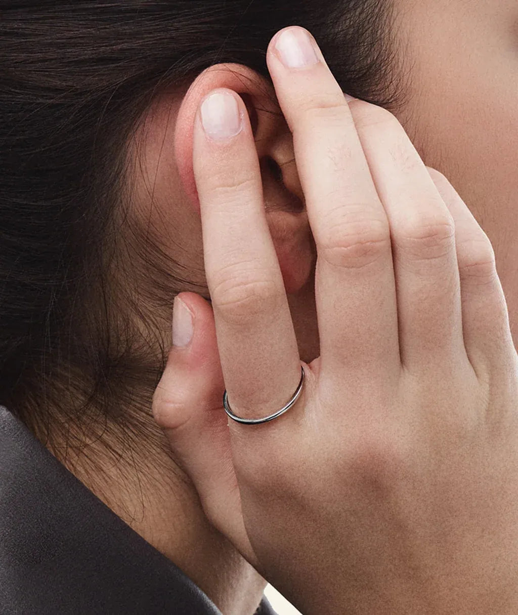 Doti Plain Thin 1MM Band Ring | Waterproof Silver