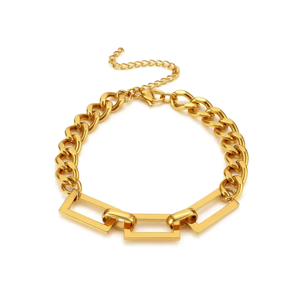 Evara Mixed Link Chain Bracelet | Waterproof 18k Gold