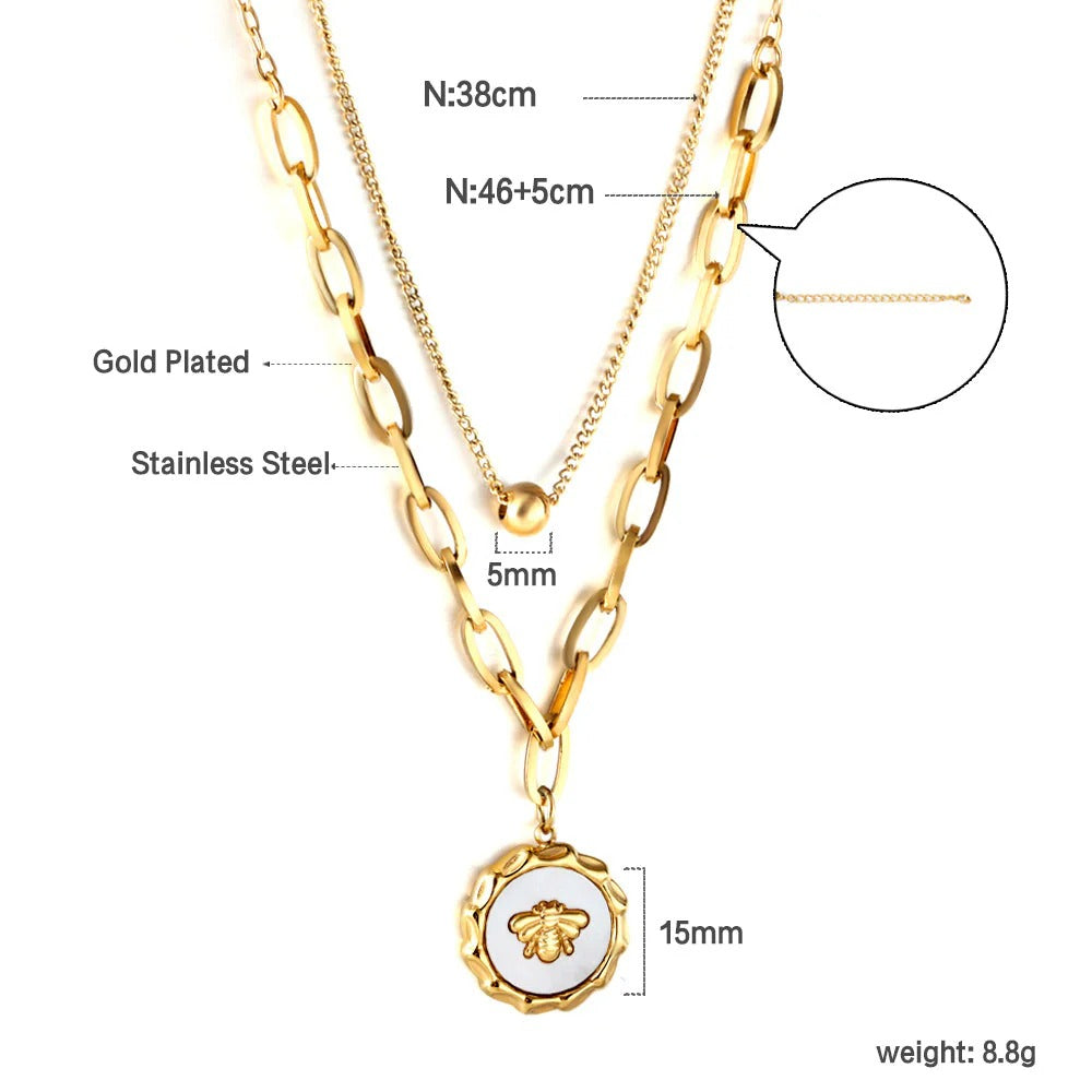 Frances Butterfly Layered Necklace | Waterproof 18k Gold