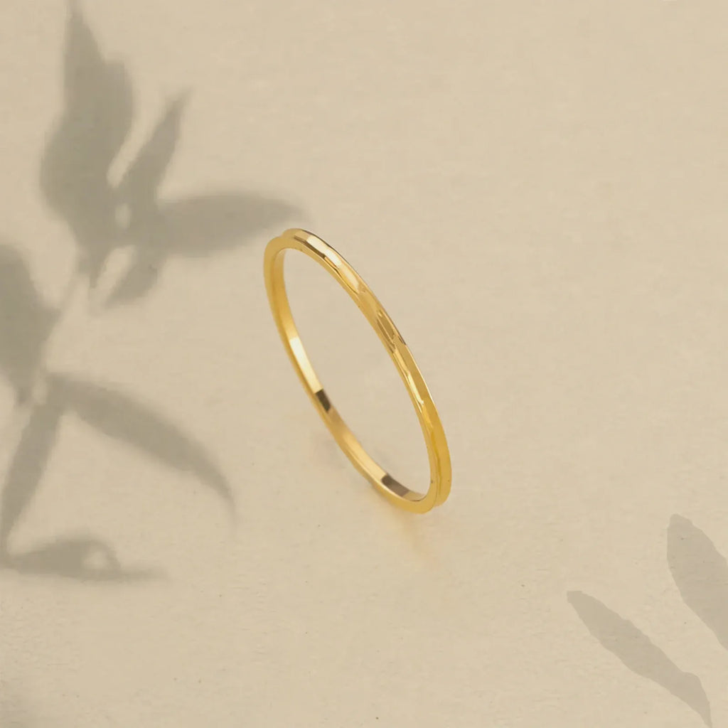 Doti Plain Thin 1MM Band Ring | Waterproof 18k Gold