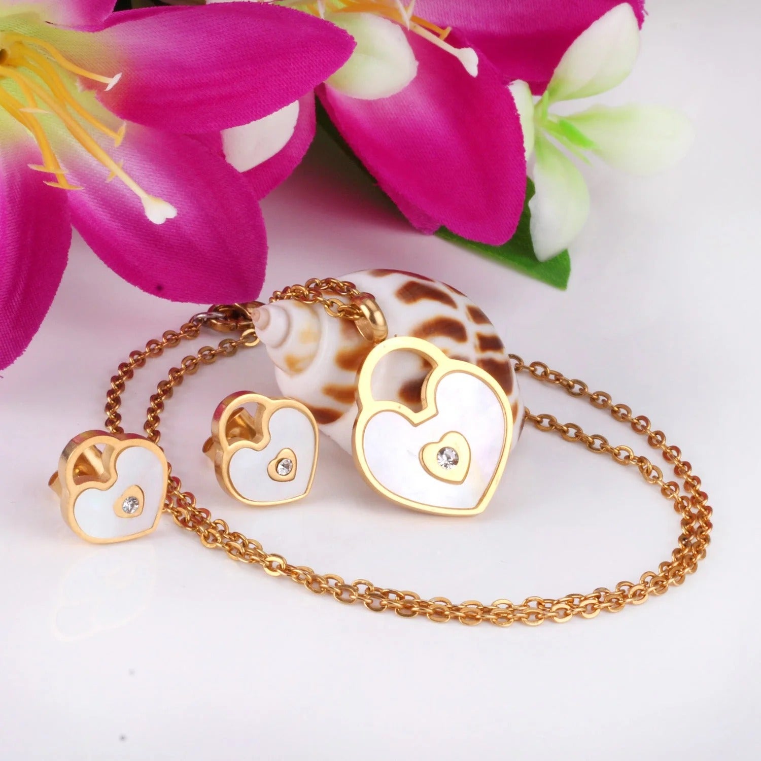 Nala Radiant Pearl Inlay Padlock Set | Buy Set or Individual