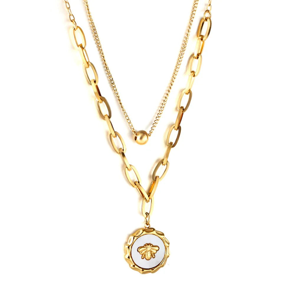 Frances Butterfly Layered Necklace | Waterproof 18k Gold